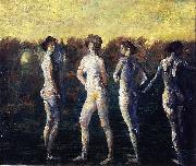 Arthur Bowen Davies Four Figures (1911) by Arthur B. Davies oil painting artist